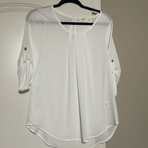 White three quarter length blouse